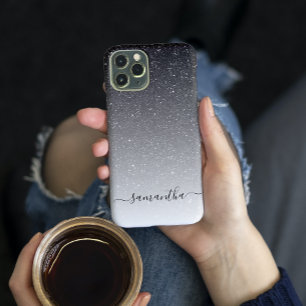 Funda Para iPhone 13 Pro Monograma grabado a mano Desvanecimiento Ombre Pur