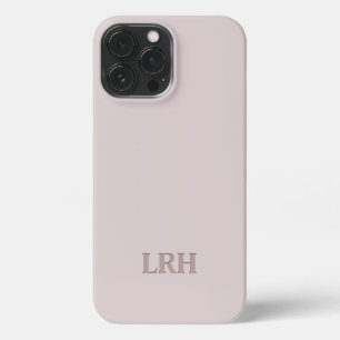 Funda Para iPhone 13 Pro Max Monograma inicial Minimalista de doble capa neutra