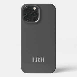 Funda Para iPhone 13 Pro Max Monograma inicial Minimalista de doble capa neutra