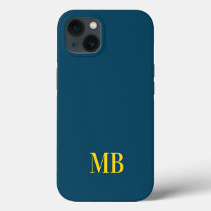 Monograma Inicial Minimalista Moderno Azul Marino