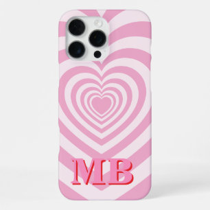 Funda Para iPhone 16 Pro Max Monograma inicial minimalista rosa moderno