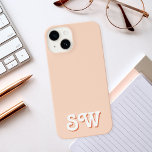 Funda Para iPhone 14 Monograma inicial mínimo de Naranja retro<br><div class="desc">Estuche Retro de monograma inicial mínimo para iPhone Naranja</div>