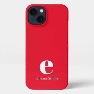 Monograma inicial rojo simple moderno