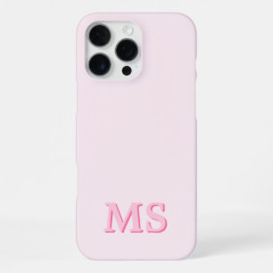 Funda Para iPhone 16 Pro Max Monograma Inicial Rosa Moderno