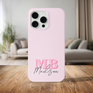Monograma Inicial Rosa Moderno Minimalista