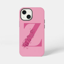 Monograma Letra rosa floral Z Estuche para iPhone