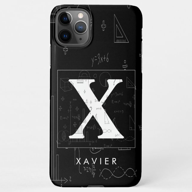 Funda Para iPhone Monograma matemático - Funda Xavier iPhone 11Pro M (Reverso)