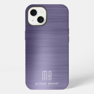 Monograma Metal Cepillado Morado