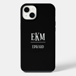 Funda Para iPhone 14 Plus Monograma Minimalista blanco y negro