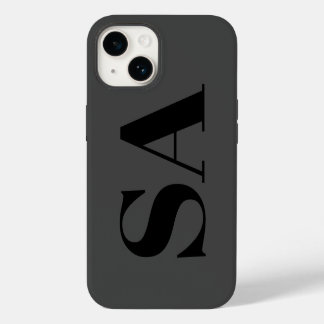 Funda Para iPhone 14 Monograma mínimo negro moderno