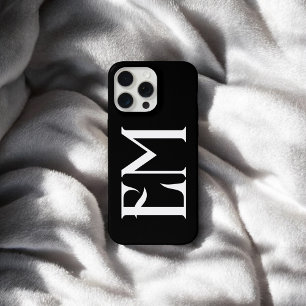 Funda Para iPhone 14 Monograma Moda de cosecha negra