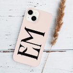 Funda Para iPhone 14 Monograma Moda de cosecha Rubor Rosa<br><div class="desc">Monograma vintage.</div>