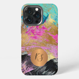 Funda Para iPhone 13 Pro Monograma moderno abstracto elegante personalizado