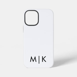 Funda Para iPhone 12 Mini Monograma moderno en blanco y negro