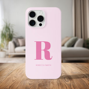 Monograma moderno rosa simple