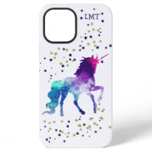 Monograma morado de unicornio
