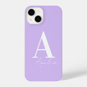 Funda Para iPhone 14 Monograma Morado Lilac personalizado