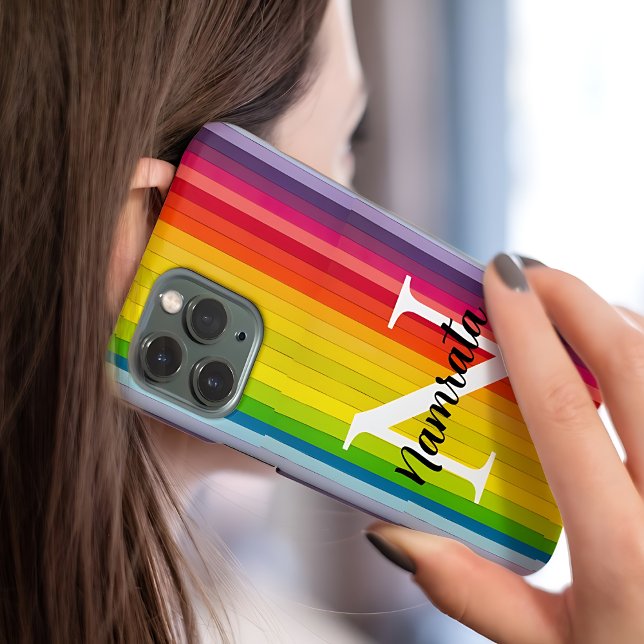 Funda Para iPhone Monograma Multicolor nombre personalizado Estuche  (Subido por el creador)