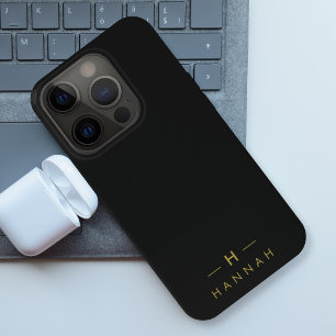 Monograma Negro Oro Moderno Minimalista Elegante