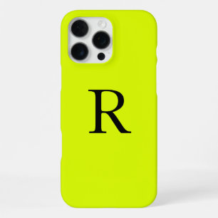 Funda Para iPhone 16 Pro Max Monograma Nombre Chartreuse Fluorescente Aguja Ama
