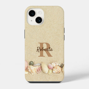 Funda Para iPhone 14 Monograma Nombre Playa Casas de Arena
