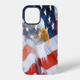 Funda Para iPhone 12 Monograma Patriótico Águila Calva Bandera American