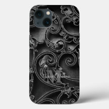 Monograma personalizado de patrón gótico negro