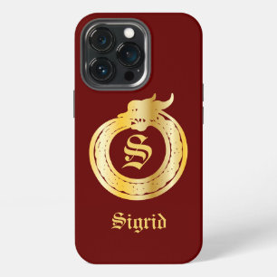 Funda Para iPhone 13 Pro Monograma personalizado Estilo celta tonificado en