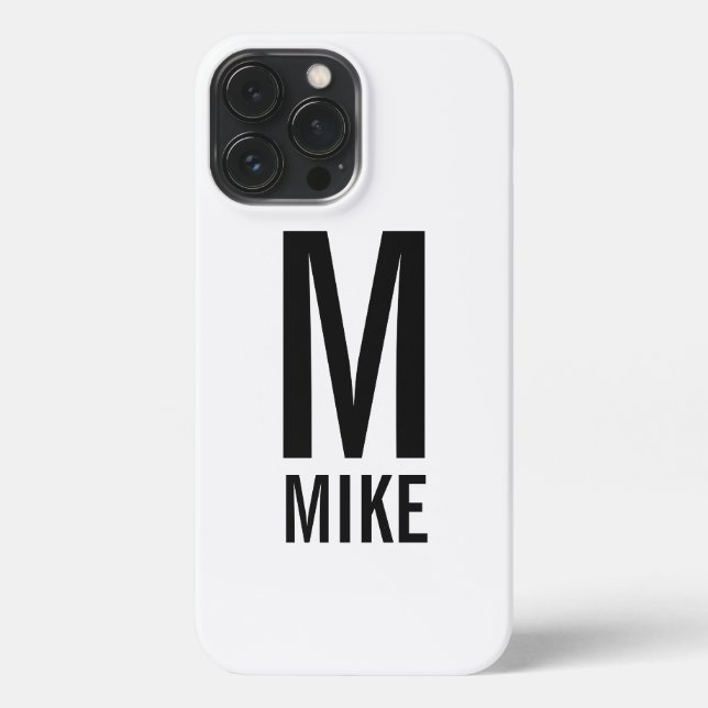 Funda Para iPhone Monograma personalizado moderno y estuche para iPh (Reverso )
