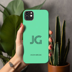 Funda Para iPhone 13 Pro Max Monograma sencillo moderno minimo y moderno de mod