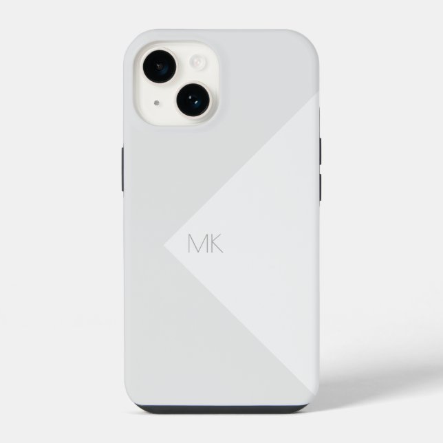 Funda Para iPhone Monograma Simple Neutral Moderno Elegante (Reverso )
