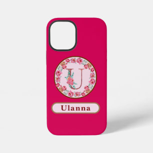 Funda Para iPhone 12 Mini Monograma U Floral Personalizada