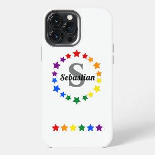 Funda Para iPhone 13 Pro Max Monograma y nombre de las estrellas del Orgullo Ga
