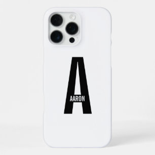 Funda Para iPhone 16 Pro Max Monograma y nombre modernos en negrita personaliza