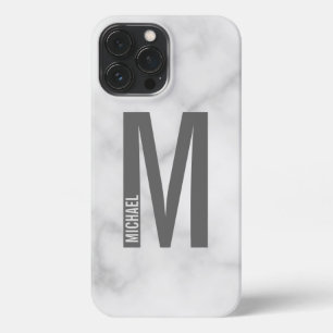 Funda Para iPhone 13 Pro Max Monograma y nombre negrita personalizado moderno