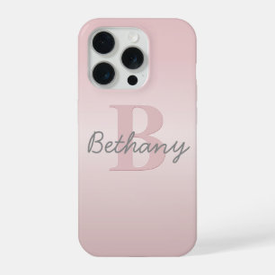 Monograma y nombre personalizables en rosa y letra