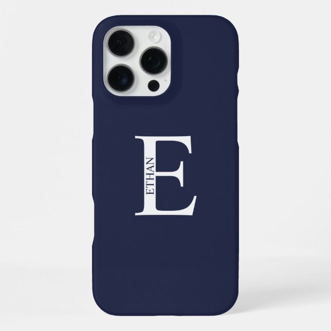 Funda Para iPhone Monograma y nombre personalizados (Reverso )