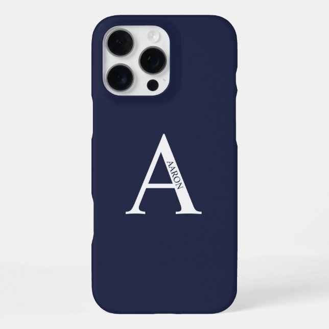 Funda Para iPhone Monograma y nombre personalizados (Reverso )