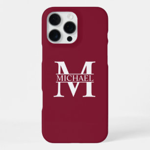 Funda Para iPhone 16 Pro Max Monograma y nombre personalizados