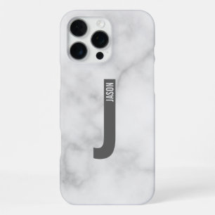 Funda Para iPhone 16 Pro Max Monograma y nombre personalizados en negrita moder