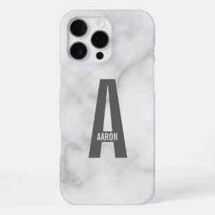 Funda Para iPhone 16 Pro Max Monograma y nombre personalizados en negrita moder