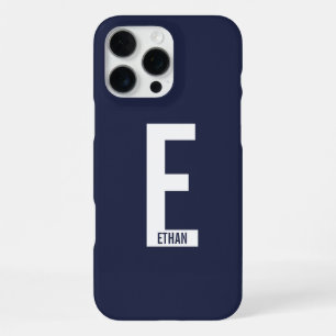 Funda Para iPhone 16 Pro Max Monograma y nombre personalizados en negrita moder