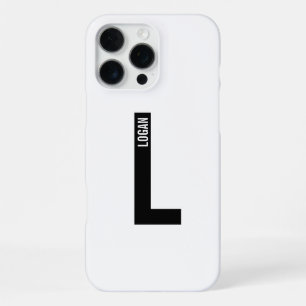 Funda Para iPhone 16 Pro Max Monograma y nombre personalizados en negrita moder