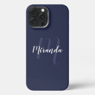 Funda Para iPhone 13 Pro Max Monograma y nombre personalizados modernos de colo