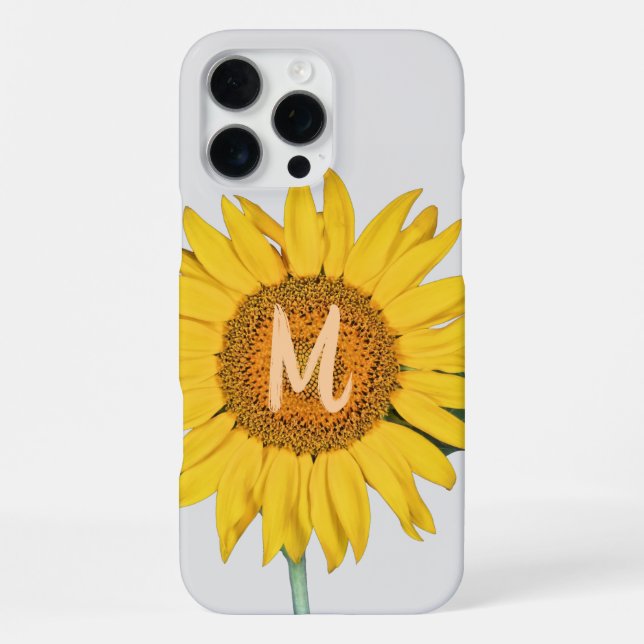 Funda Para iPhone Monogramado de girasol (Reverso )