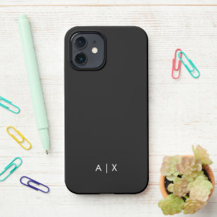 Funda Para iPhone 12 Monogramado de nombre simple de pareja