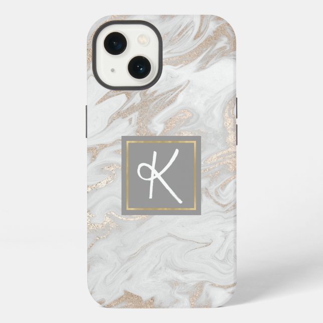 Funda Para iPhone Monogramado dorado (Reverso )