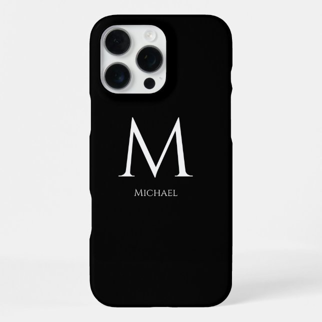 Funda Para iPhone Monogramado Moderno mínimo (Reverso )