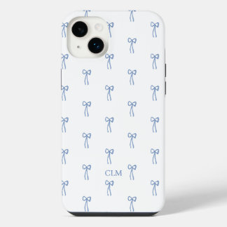 Funda Para iPhone 14 Plus Monogramado pequeño azul de vaca