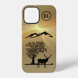 Funda Para iPhone 12 Monogrammed Buck Silhouette Apple iPhone 12 Funda